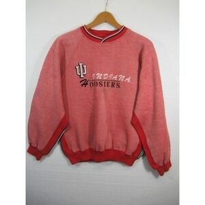 Vintage Indiana University Hoosiers Embroidered Crewneck Sweatshirt Men M Red